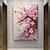 levne Květinové či botanické obrazy-2 kusy abstraktní květ růžový květ olejomalba na plátně ručně malovaný originální moderní texturovaný květinový obraz scenérie domácí nástěnné umění výzdoba obývacího pokoje natažené plátno
