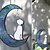 billige Drømmefanger-1 stk månestjerne hund kreativ farverig vandprint glas vinduesvedhæng kæledyrshund mindesmærke vedhæng feriegave