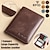 cheap Men&#039;s Bags-Men&#039;s Wallet Credit Card Holder Wallet Leather Outdoor Shopping Daily Large Capacity Waterproof Lightweight Solid Color Black (oil wax first layer cowhide) anti-theft brush Black (vegetable tanned