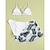 cheap Swimwear-Kids Girls&#039; Swimsuit Training Graphic Active Ruched Bathing Suits 7-13 Years Summer Haze blue White Green