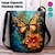 cheap Graphic Print Bags-Women&#039;s Crossbody Bag Shoulder Bag Fluffy Bag Polyester Outdoor Daily Holiday Print Large Capacity Lightweight Durable Flower Blue Fuchsia Green