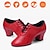זול נעליים לטיניות-בגדי ריקוד נשים נעליים לטיניות נעליים מודרניות שורת ריקוד הצגה הדרכה מפלגה אופנתי מסיבה / ערב מקצועי עקב נמוך שחור אדום