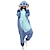 levne Anime kostýmy-sada s flanelem onesie kigurumi pyžamo pantofle 2 ks sada nočního prádla maskování roztomilé modré monstrum kreslené zvíře dospělí unisex útulné domácí oblečení