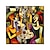 tanie Obrazy z ludźmi-styl picasso abstrakcyjna dziewczyna szczęśliwa rodzina picie ręcznie malowany obraz olejny na płótnie nowoczesny skandynawski rysunek ręcznie robiony obraz ścienny dekoracja salonu bez ramki