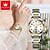Недорогие Механические часы-Новые брендовые женские часы olevs, водонепроницаемые автоматические механические часы со светящимся календарем, простые легкие роскошные женские часы