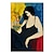 رخيصةأون لوحات الأشخاص-لوحة زيتية مصنوعة يدويًا من القماش لتزيين الجدران، صورة تجريدية لصورة امرأة للديكور المنزلي، لوحة ملفوفة بدون إطار غير ممتدة