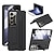 baratos Capa Samsung-telefone Capinha Para Samsung Galaxy Z Fold 5 Z Fold 4 Capa traseira Com Suporte e protetor de tela com S Pen Côr Sólida PC Couro PU
