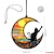 זול קישוטי קיר-1 יחידות מרפסת חיצונית תליית ירח חתול שרשרת אקריליק תלויה חלון חג מרפסת קישוט תליון