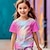 levne dívčí 3D trička-dívčí 3D barevné tričko růžové krátký rukáv 3D tisk léto jaro aktivní móda roztomilý polyester děti 3-12 let posádka výstřih venkovní ležérní denní regular fit