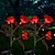 billige Pathway Lights &amp; Lanterns-solar hage rose lys, realistiske led rose blomster kirkegård dekorasjoner stake lys for hage, gårdsplass, hage og grav dekorative, vanntett (rød, med 3 opplyste blomsterhoder)