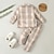 preiswerte Sets-3 Stück Baby Jungen Anzug &amp; Blazer Outfit Plaid Langarm Baumwolle Set Schulanfang Modisch Täglich Frühling Herbst 3-7 Jahre Beige