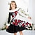 cheap Girl&#039;s 3D Dresses-Girls&#039; 3D Floral Dress Long Sleeve 3D Print Fall Winter Sports &amp; Outdoor Daily Holiday Cute Casual Beautiful Kids 3-12 Years Casual Dress Swing Dress A Line Dress Above Knee Polyester Regular Fit