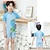 cheap Swimwear-Kids Boys Swimsuit Cartoon Short Sleeve Outdoor Adorable Blue Summer Clothes 3-7 Years