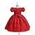 cheap Party Dresses-Kids Girls&#039; Party Dress Solid Color Flower Short Sleeve Wedding Anniversary Birthday Princess Sweet Polyester Cotton Blend Above Knee Party Dress Flower Girl&#039;s Dress Summer Spring Fall 3-8 Years Red