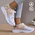 billige Grafiske printsko-Dame Kondisko Print sko Plus størrelse Flyknit sko udendørs Daglig Blomstret Skåret ud Flade hæle Sporty Afslappet Komfort Løb Gang Flyvende vævning Farverig