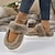 cheap Women&#039;s Slippers &amp; Flip-Flops-Men&#039;s Women&#039;s Slippers Fuzzy Slippers Fluffy Slippers House Slippers Daily Indoor Solid Color Winter Flat Heel Round Toe Casual Comfort Minimalism Faux Fur Loafer Beige Gray