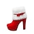 cheap Christmas Costumes-Retro Christmas Short Plush High Heel Shoes 12 CM Boots