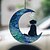 cheap Dreamcatcher-1pc Moon Star Dog Creative Colorful Water Print Glass Window Pendant Pet Dog Memorial Pendant Holiday Gift