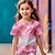 levne dívčí 3D trička-dívčí 3D barevné tričko růžové krátký rukáv 3D tisk léto jaro aktivní móda roztomilý polyester děti 3-12 let posádka výstřih venkovní ležérní denní regular fit