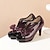 cheap Women&#039;s Heels-Women&#039;s Heels Pumps Plus Size Cross Strap Heels Wedding Party Solid Color Color Block Bowknot Stiletto Heel Round Toe Vintage Fashion Cute PU Loafer Dark Red Black Pink