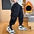 cheap Bottoms-Kids Boys Sweatpants Trousers Solid Color Keep Warm Pants School Sports Daily Basic Black Khaki