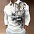 abordables 3D Polos-T Shirt Polo Homme 3D Imprimé Zip Streetwear Jaune Gris été et hiver