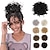 cheap Chignons-Gray Messy Bun Hair piece for Women Elastic Drawstring Loose Wave Large Curly Bun Messy Bun Scrunchie Synthetic Hair Bun Hair Extensions curly Hair Pieces for Women Daily Use