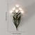 Недорогие Бра-настенные бра цветочный дизайн g4 * 6 светодиодный прикроватный светильник с металлическим стеклом, освещение туалетного столика, металлические настенные лампы для спальни, прихожей, 110-240 В