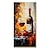 お買い得  静物画-ワインのボトルの絵画手描きのワインのグラスオリジナルアート赤ワインホームルームの壁の装飾キッチンアートモダンなロールキャンバスフレームなし