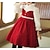 cheap Party Dresses-Kids Girls&#039; Dress Solid Color Long Sleeve School Wedding Ruched Princess Beautiful Polyester Knee-length White Dress Flower Girl&#039;s Dress Spring Fall Winter 3-12 Years Red