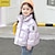 olcso Felsőruházat-Gyerekek Lány Pufferkabát Gyerek pufferkabát Aktív Cipzár Iskola Pamut Kabát Felsőruházat 2-8 év Tél Fehér Ibolya
