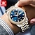 זול שעונים מכאניים-OLEVS גברים שעון מכני ספורטיבי ריינסטון עסקים שעון יד זורח לוח שנה שבוע תאריך עמיד במים פְּלָדָה שעון