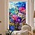 abordables Autocollants muraux-Autocollants de fenêtre colorés, vitrail électrostatique amovible, film décoratif teinté pour la maison et le bureau