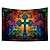 cheap Blacklight Tapestries-Blacklight Tapestry UV Reactive Glow in the Trippy Cross Misty Nature Landscape Hanging Tapestry Wall Art Mural for Living Room Bedroom