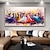 cheap People Paintings-Large Dancing Girl&#039;s Painting on Canvas Handpainted Wall Decor Colorful Women Wall Art Extra Large Canvas Modern Home Decoration Dancer Canvas Art Home Room Decor No Frame