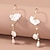 preiswerte Ohrringe-Damen Weiß Edler Schmuck Quaste Blütenform Kuschelig Stilvoll Ohrringe Schmuck Weiß Für Hochzeit Party 1 Paar