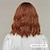 cheap Synthetic Trendy Wigs-Red Brown Medium Wavy Synthetic Bob Wig with Bangs - Natural Daily Heat Resistant Cosplay Hair Wig for Women