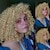 tanie Peruki najwyższej jakości-miękka i stylowa 14-calowa blond peruka afro dla kobiet - idealna dla lat 70. i perwersyjnych kręconych włosów - materiał z włókien syntetycznych zapewniający długotrwałe noszenie