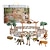 economico Costruzioni giocattolo-fonte di esportazione fattoria della fauna selvatica set simulazione tigre leone elefante ippopotamo canguro cacciatore combinazione di recinzione