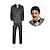 Χαμηλού Κόστους Στολές με Θέμα Ταινίες &amp; TV-Τετάρτη Addams Addams οικογένεια Gomez Addams παλτό μπλούζα / πουκάμισο παντελόνι ανδρική ταινία για αγόρια cosplay ανδρικό κοστούμι παλτό πουκάμισο παντελόνι απόκριες μεταμφιέσεις με περούκα