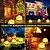 abordables Luces de camino y linternas-Luces solares de jardín de Navidad decoración al aire libre 20 LED luces de bola solares de vidrio agrietado de colores para caminos de patio decoración de césped al aire libre