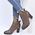 cheap Ankle Boots-Women&#039;s Boots Combat Boots Plus Size Heel Boots Party Outdoor Work Solid Color Booties Ankle Boots Winter Chunky Heel Round Toe Elegant Fashion PU Zipper Black Brown Gray