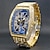 cheap Quartz Watches-Iced Out Quartz Watch For Men Women Big Wrist Full Diamond Quartz Watches Men&#039;s Blue Face Hip Hop Accessories Waterproof Reloj Hombre