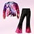 cheap Girl&#039;s 3D Sets-Girls&#039; 3D Floral Horse Set Sweatshirt &amp; Bell bottom Long Sleeve 3D Print Fall Winter Active Fashion Daily Polyester Kids 3-12 Years Crew Neck Outdoor Date Vacation Regular Fit