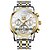 お買い得  機械式腕時計-OLEVS 男性 機械式時計 贅沢 大きめ文字盤 ファッション ビジネス 自動巻き 光る カレンダー 日付 週 鋼 腕時計