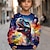 billiga pojkar 3d huvtröjor och tröjor-Pojkar 3D Dinosaurie Tröja Pullover Långärmad 3D-tryck Höst Vinter Mode Streetwear Häftig Polyester Barn 3-12 år Rund hals Utomhus Ledigt Dagligen Normal