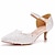 cheap Wedding Shoes-Wedding Shoes for Bride Bridesmaid Women Closed Toe Pointed Toe White PU Pumps With Lace Flower Low Heel Kitten Heel Wedding Party Evening Daily Elegant Classic Ankle Strap