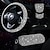 cheap Steering Wheel Covers-3pcs Bling Car Accessories Set For Women, Bling Steering Wheel Covers Universal Fit 15 Inch