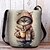 cheap Graphic Print Bags-Women&#039;s Crossbody Bag Shoulder Bag Fluffy Bag Polyester Shopping Daily Holiday Print Large Capacity Lightweight Durable Cat Pink Blue Khaki