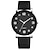 رخيصةأون ساعات كوارتز-ساعة ترفيهية للرجال ساعات كوارتز تناظرية جلدية كاجوال بسيطة مستديرة الشكل ساعة يد رجالية هدية ساعة montre homme